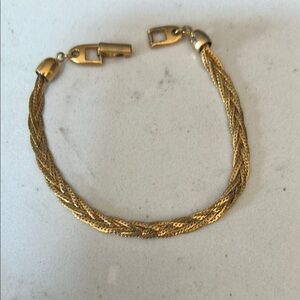 Elegant Gold tone Napier 8” Braided Bracelet